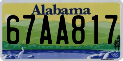 AL license plate 67AA817