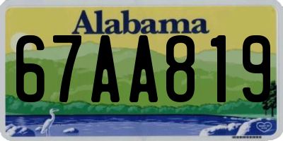 AL license plate 67AA819
