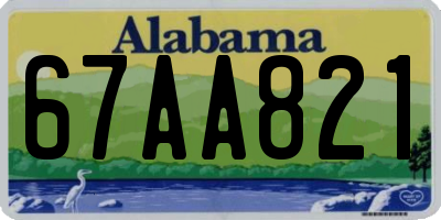 AL license plate 67AA821