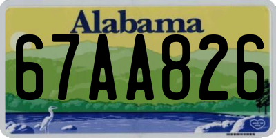 AL license plate 67AA826