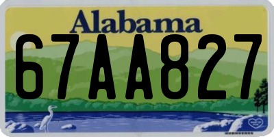 AL license plate 67AA827