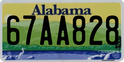 AL license plate 67AA828