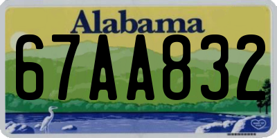 AL license plate 67AA832
