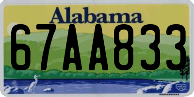 AL license plate 67AA833