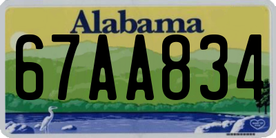 AL license plate 67AA834