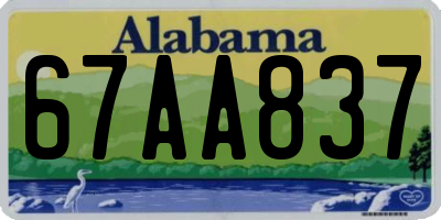 AL license plate 67AA837