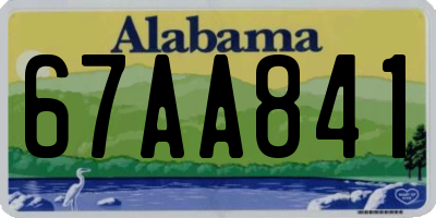 AL license plate 67AA841