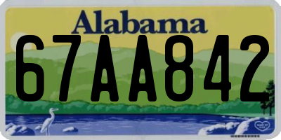AL license plate 67AA842