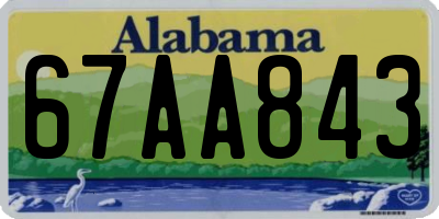 AL license plate 67AA843