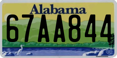 AL license plate 67AA844