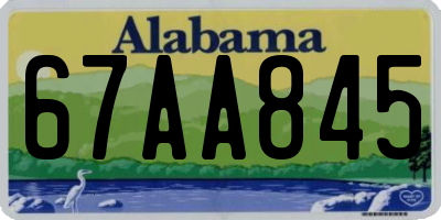 AL license plate 67AA845