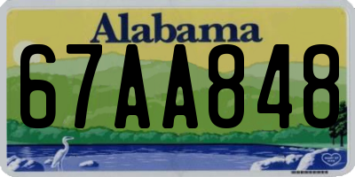 AL license plate 67AA848