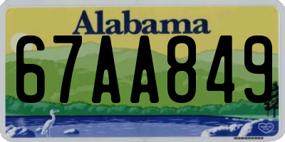 AL license plate 67AA849