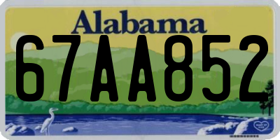 AL license plate 67AA852
