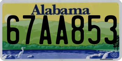AL license plate 67AA853