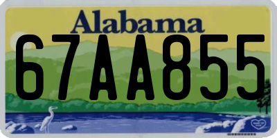AL license plate 67AA855