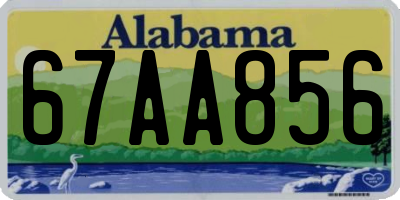 AL license plate 67AA856