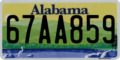 AL license plate 67AA859