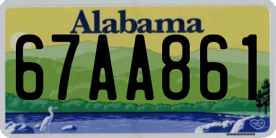 AL license plate 67AA861