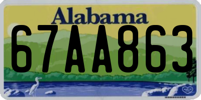 AL license plate 67AA863