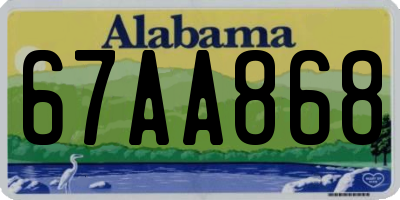 AL license plate 67AA868