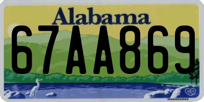 AL license plate 67AA869