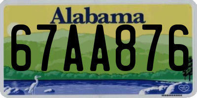 AL license plate 67AA876