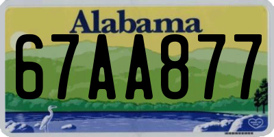 AL license plate 67AA877