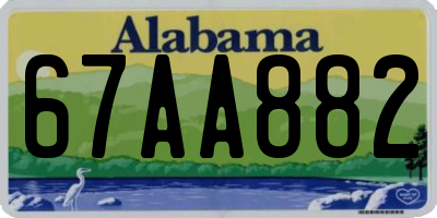 AL license plate 67AA882