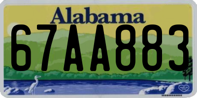 AL license plate 67AA883