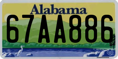 AL license plate 67AA886