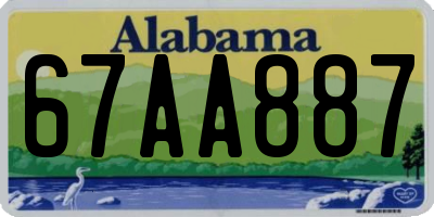 AL license plate 67AA887