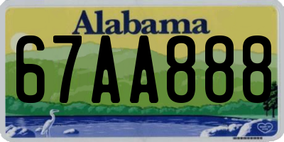 AL license plate 67AA888