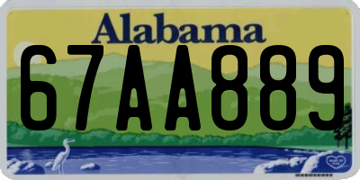 AL license plate 67AA889