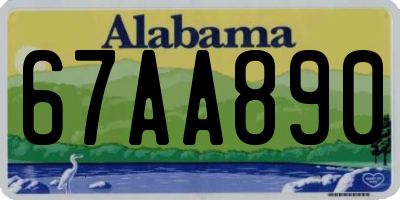 AL license plate 67AA890