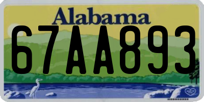 AL license plate 67AA893