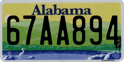 AL license plate 67AA894
