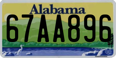 AL license plate 67AA896