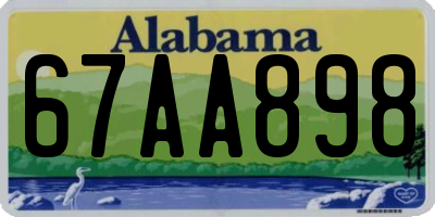AL license plate 67AA898