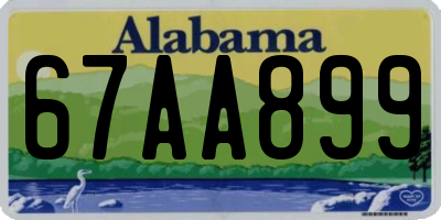 AL license plate 67AA899
