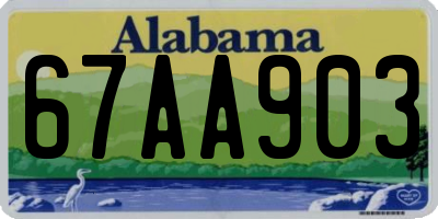 AL license plate 67AA903