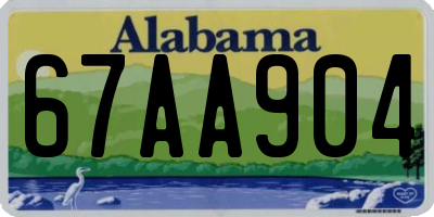 AL license plate 67AA904
