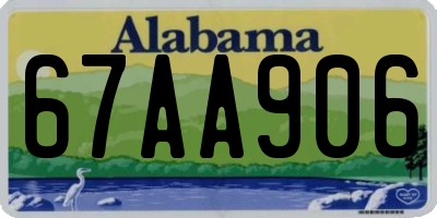 AL license plate 67AA906