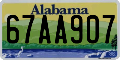 AL license plate 67AA907