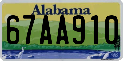 AL license plate 67AA910