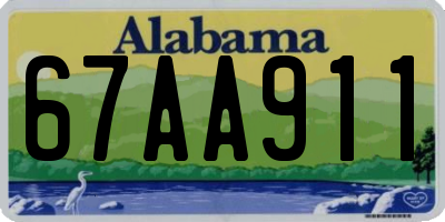 AL license plate 67AA911
