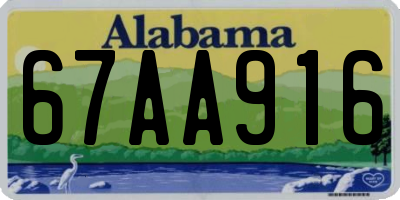 AL license plate 67AA916