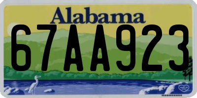 AL license plate 67AA923