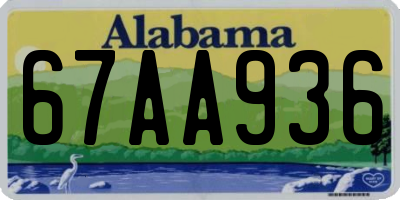 AL license plate 67AA936