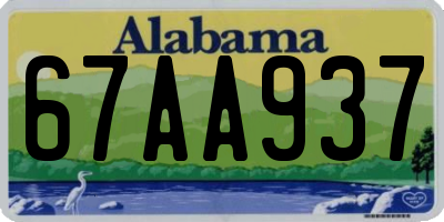 AL license plate 67AA937